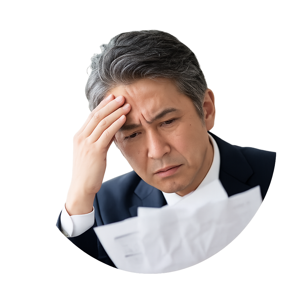 補助金申請に悩む中小企業の経営者